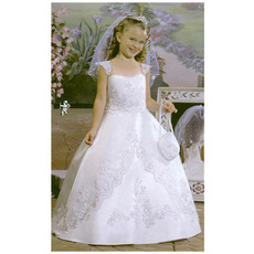 Discount Ball Gown Full Length Satin First Holy Communion Dresses