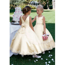Discount Stunning Ball Gown Ankle Length Satin First Communion Dresses