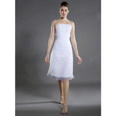 Informal A-Line Strapless Knee Length Short Petite Wedding Dresses