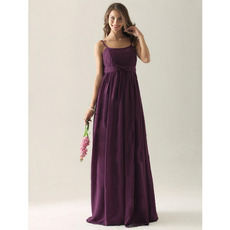 Elegant Spaghetti Straps Floor-Length Chiffon Bridesmaid Dresses