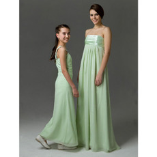 Affordable Empire Strapless Chiffon Floor Length Bridesmaid Dresses