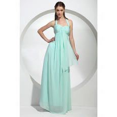 Affordable Sexy Empire Halter Chiffon Floor-Length Bridesmaid Dresses