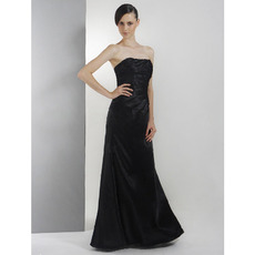 Sheath/ Column Strapless Floor-Length Satin Winter Bridesmaid Dresses