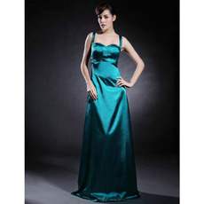 Spaghetti Straps Floor-Length Elastic Satin Winter Bridesmaid Dresses