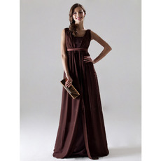 Empire V-Neck Sleeveless Floor-Length Chiffon Bridesmaid/ Mother of the Bride Dresses