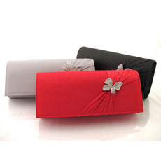 Satin Evening Handbags/ Clutches/ Purses with Rhinestone