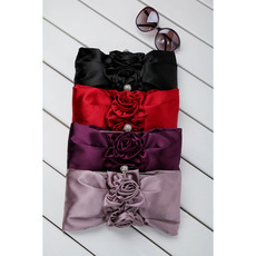 Satin Evening Handbags/ Clutches/ Purses with Flower