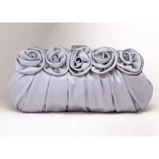 Silk Evening Handbags/ Clutches/ Purses with Flower