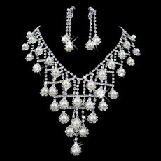 Crystal Earring Necklace Set Wedding Bridal Jewelry Collection