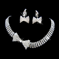 Crystal Earring Necklace Set Wedding Bridal Jewelry Collection