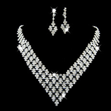 Crystal Earring Necklace Set Wedding Bridal Jewelry Collection