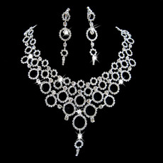 Crystal Earring Necklace Set Wedding Bridal Jewelry Collection