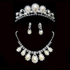 Crystal Earring Necklace Tiara Set Wedding Bridal Jewelry Collection