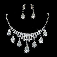 Crystal Earring Necklace Set Wedding Bridal Jewelry Collection