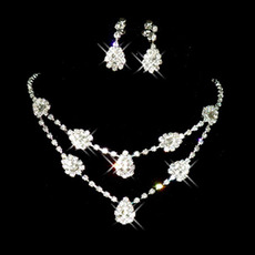 Crystal Earring Necklace Set Wedding Bridal Jewelry Collection