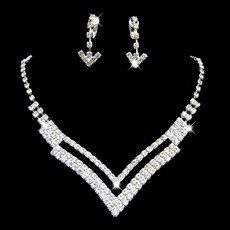 Crystal Earring Necklace Set Wedding Bridal Jewelry Collection