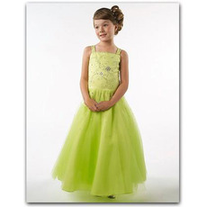 Sage Bubble Skirt Easter Girls Dresses/ A-Line Tulle Flower Girl Dresses