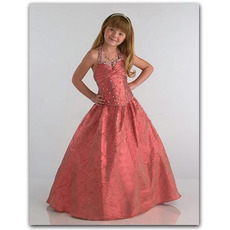 Beautiful Ball Gown Easter Girls Dresses/ Floor Length Taffeta Flower Girl Dresses