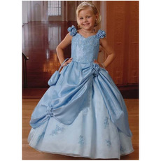 Stunning Ball Gown Floor Length Pick-Up Skirt First Communion Dresses