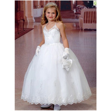 Custom Ball Gown Spaghetti Straps First Communion Dresses with Jackets