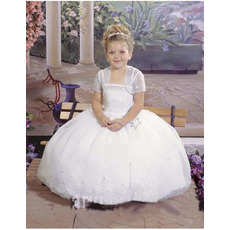 Affordable Ball Gown Organza First Holy Communion Dresses with Jackets