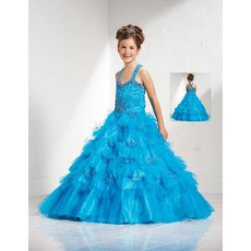 Tulle Layered Full Skirt Easter Girls Dresses/ Flower Girl Dresses