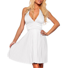 Sexy Custom Chiffon Halter Pleated Short Homecoming/ Graduation Dresses