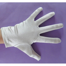 Wrist Elastic Satin White Flower Girl/ First Communion Gloves