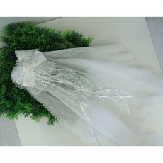 White Tulle Flower Girl Veils with Bows