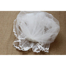 White Organza Flower Girl Veils with Tiaras