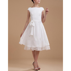 Inexpensive Custom A-Line Chiffon Short Reception Wedding Dresses