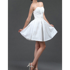 Summer A-Line Sweetheart Taffeta Short Beach Wedding Dresses