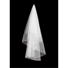 1 Layer Elbow with Sequin Ivory Wedding Veils