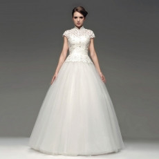 Discount New Style Ball Gown Floor Length Lace Organza Wedding Dresses