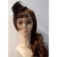 Fashion Tulle Black Fascinators/ Birdcage Veils/ Wedding Hats for Brides