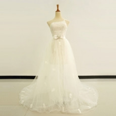 Sheath/ Column One Shoulder Wedding Dresses with Detachable Train