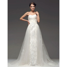 Designer A-Line Sweetheart Chapel Train Wedding Dresses