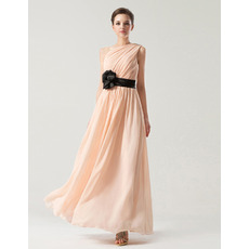 Custom One Shoulder Ankle Length Chiffon Bridesmaid Dresses