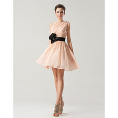 Spring/ Summer A-Line One Shoulder Short Chiffon Bridesmaid Dresses