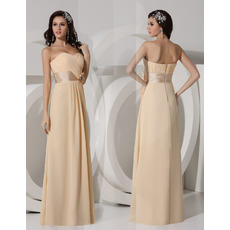 Spring Sheath Sweetheart Floor Length Chiffon Evening/ Prom Dresses