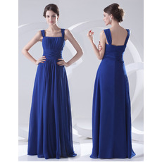 Custom Elegant Sheath Square Long Chiffon Evening/ Prom Dresses