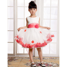 A-Line Knee Length Satin First Communion/ Flower Girl Dresses