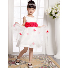 A-Line Short Satin Easter Dresses/ Flower Girl Dresses