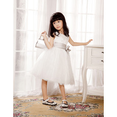 A-Line Knee Length Flower Girl/ First Communion Dresses