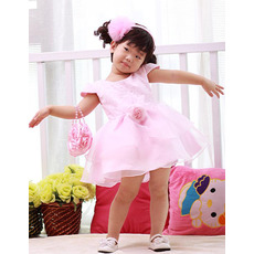 Ball Gown Cap Sleeves Short Flower Girl Dresses