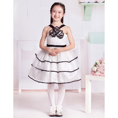 Ball Gown V-Neck Knee Length Flower Girl Dresses