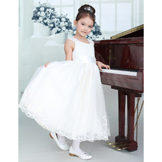 Custom Tea Length Organza First Communion/ Flower Girl Dresses