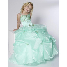 Ball Gown Straps Floor Length Pick-Up Flower Girl Dresses