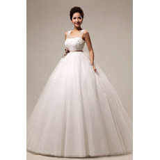 Elegant Empire Floor Length Organza Dresses for Spring Wedding