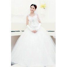 Affordable Straps Ball Gown Floor Length Organza Wedding Dresses